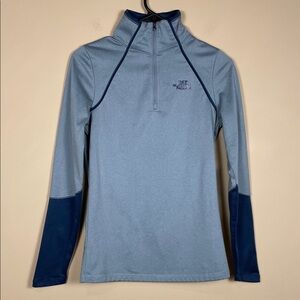 The North Face Women’s Gray Navy Blue Comfy Outdoor Quarter Zip Sweatshirt